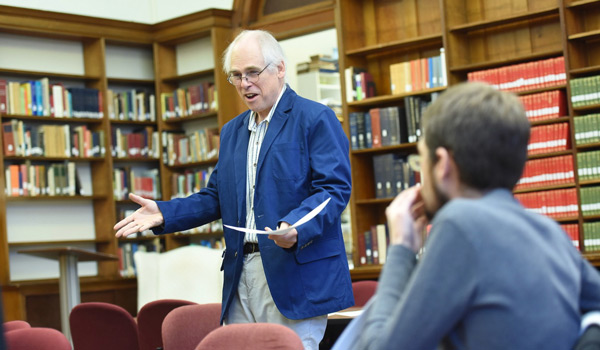 A  professor teaching a course on Classical Civilization.